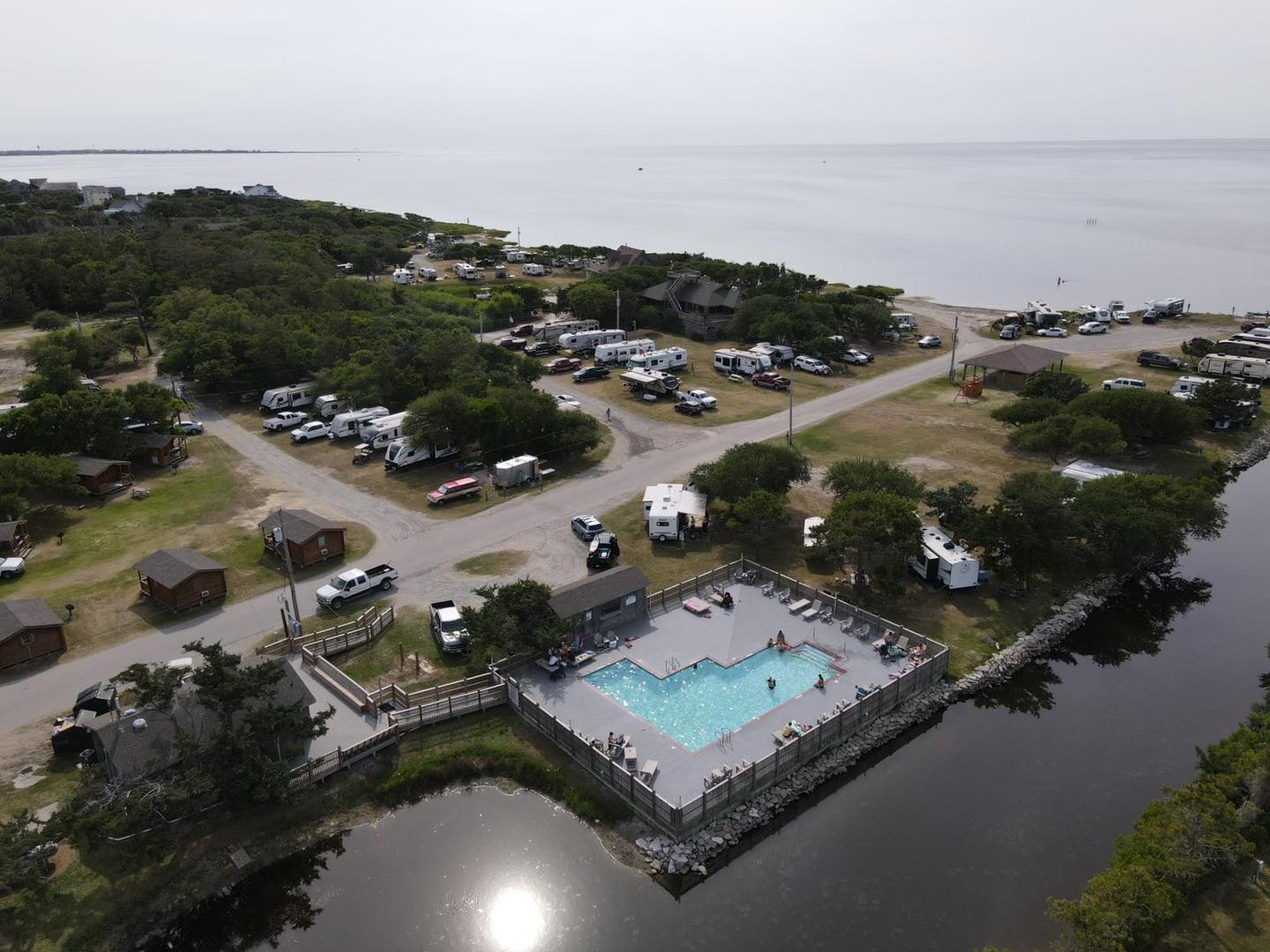 Aerial view of Frisco Woods Campground