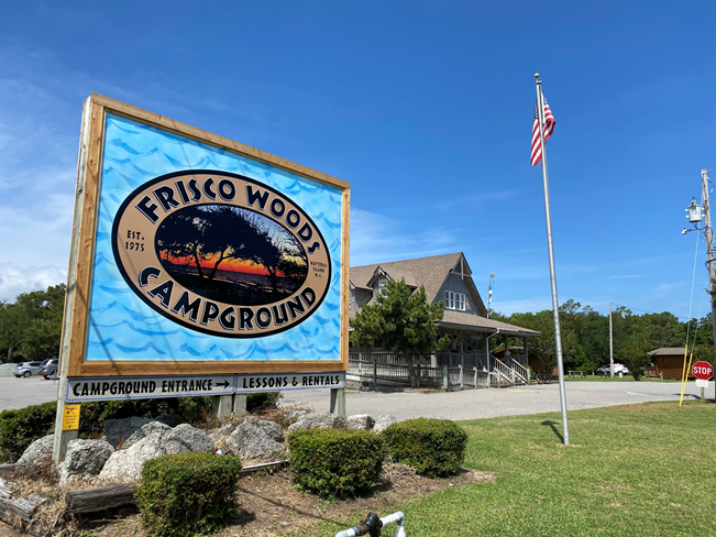 Image of sign at Frisco Woods Campground