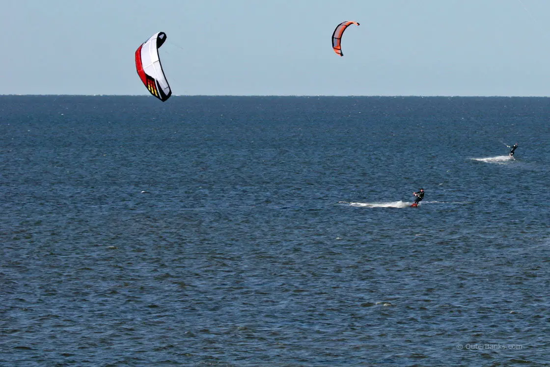 Image of kite boarding on the Pamlico Sound